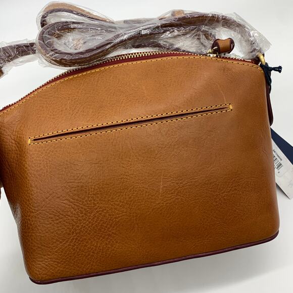 Dooney & Bourke Suki Crossbody Bag Florentine Leather Brown Natural Purse - Picture 12 of 13